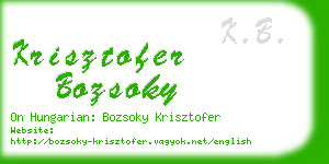 krisztofer bozsoky business card
